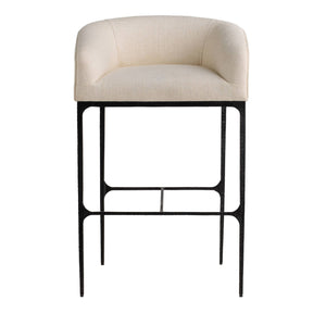 Arteriors - FSI30 - Bar Stool - Osbourne - Oxford White/Blackened Iron