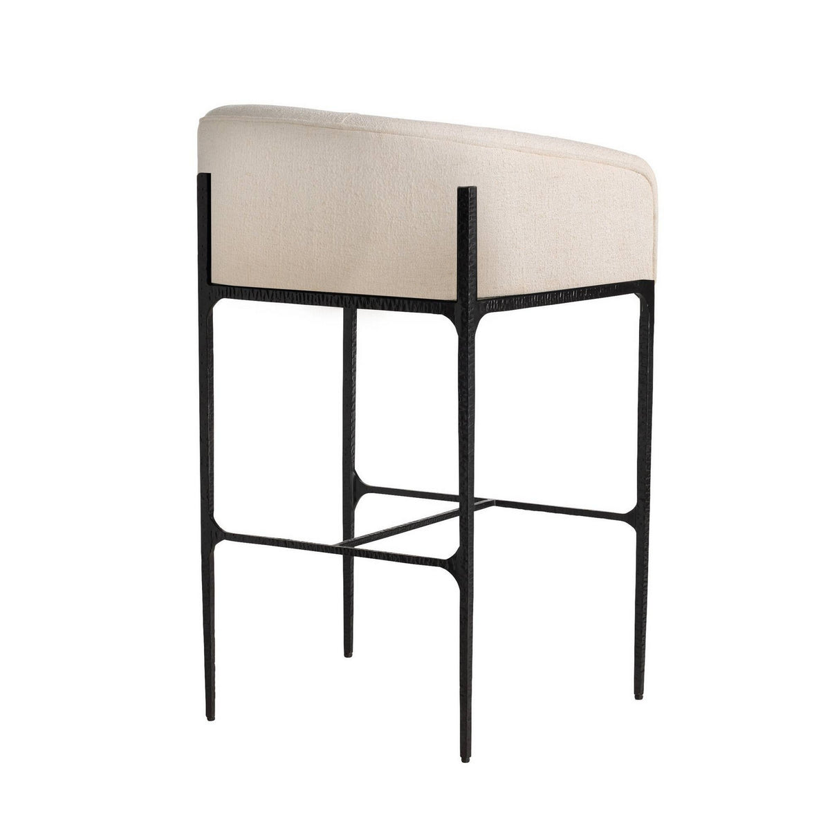 Arteriors - FSI30 - Bar Stool - Osbourne - Oxford White/Blackened Iron