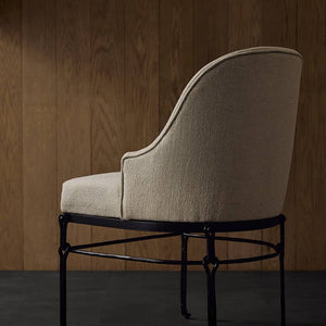 Arteriors - FRI42 - Dining Chair - Carrick - Oxford White/Blackened Iron