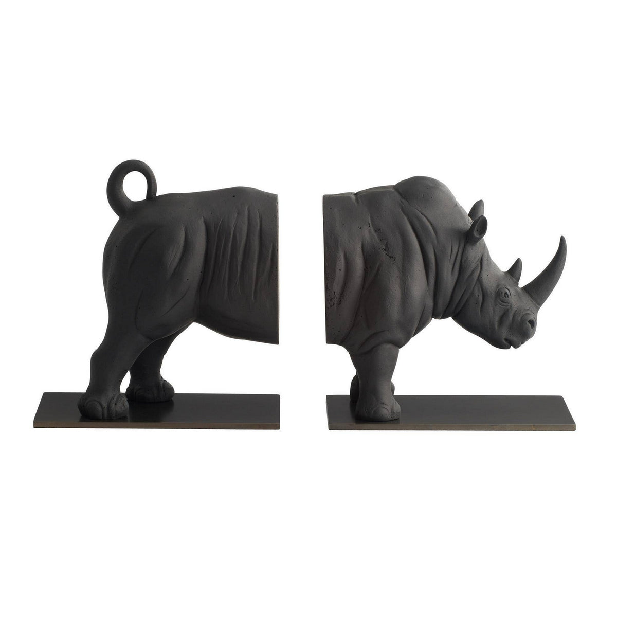 Arteriors - ATC11 - Bookends, Set of 2 - Etosha - Charcoal/Bronze