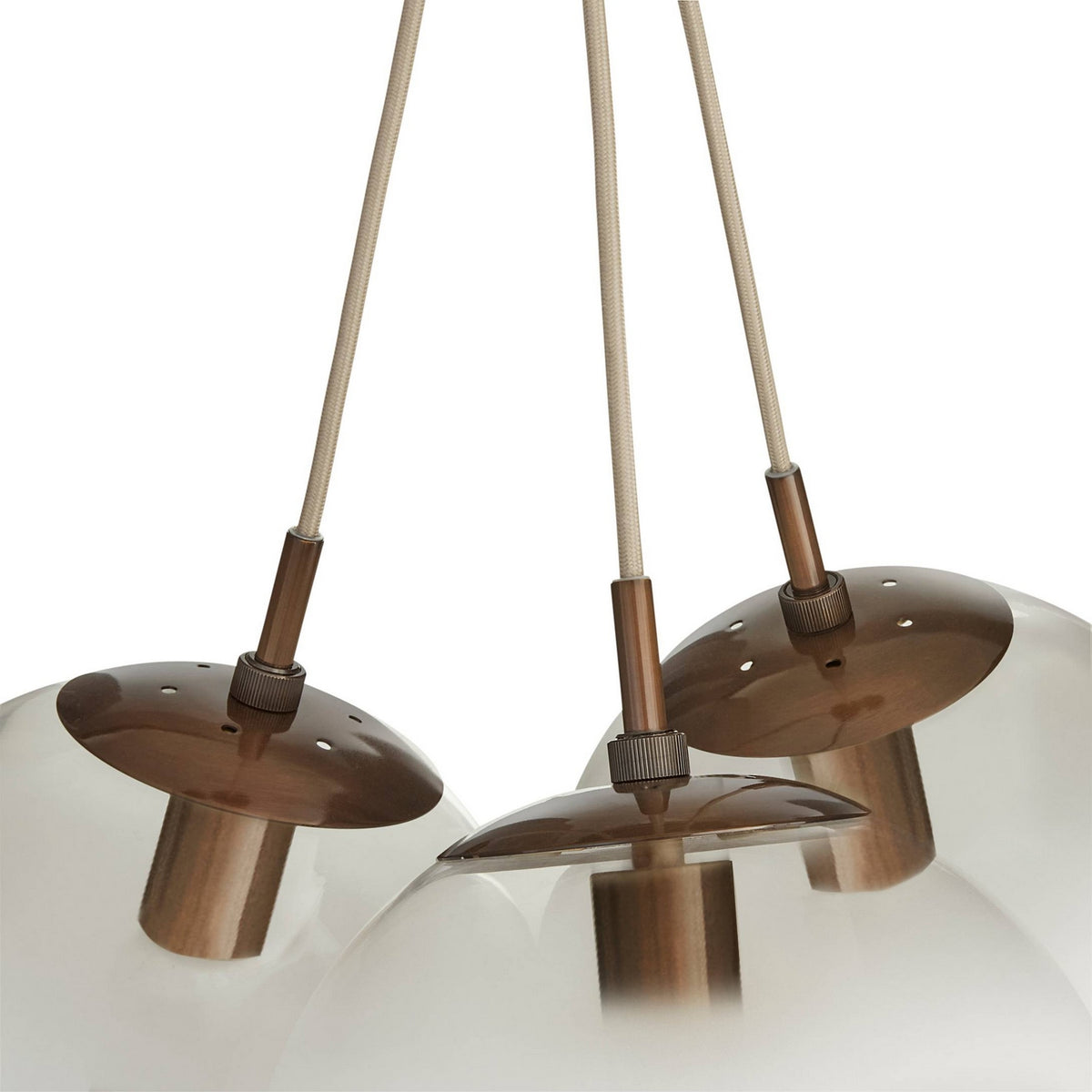 Arteriors - DSC14 - Three Light Chandelier - Trinity - Frost Ombre/Heritage Brass