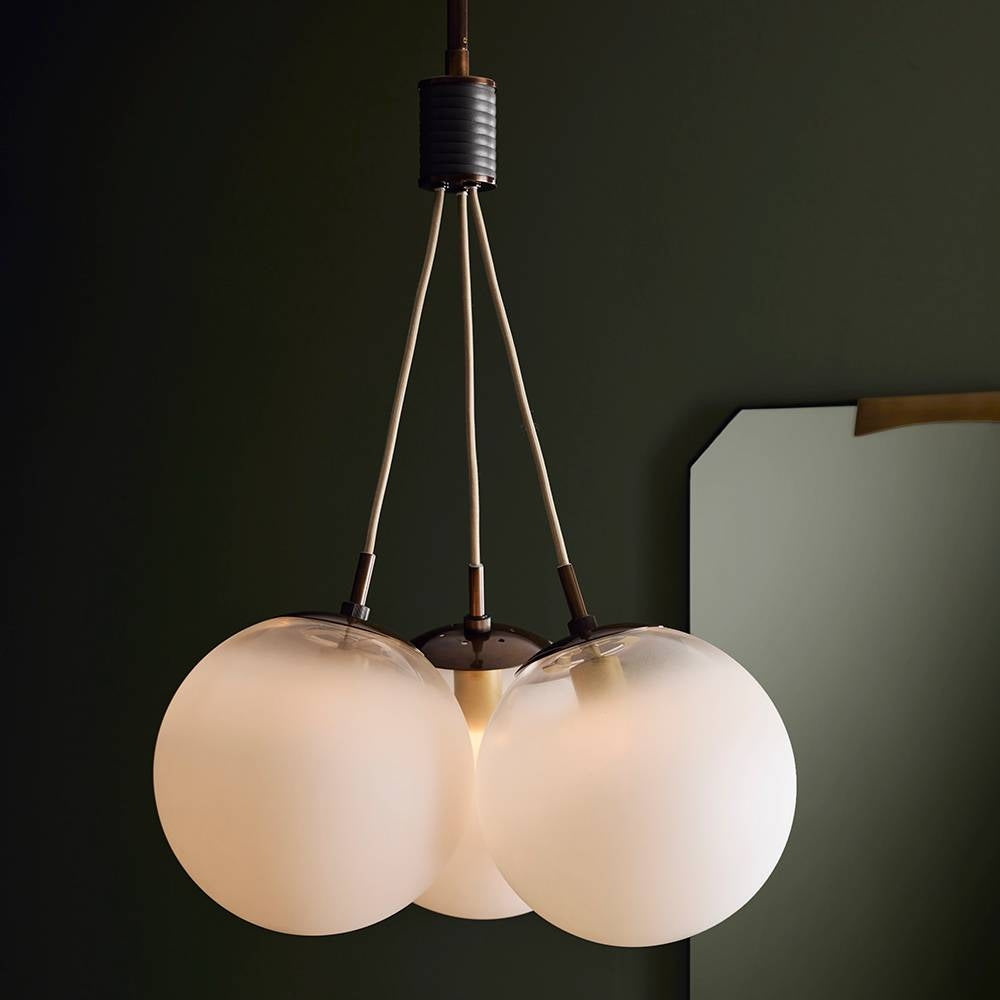 Arteriors - DSC14 - Three Light Chandelier - Trinity - Frost Ombre/Heritage Brass
