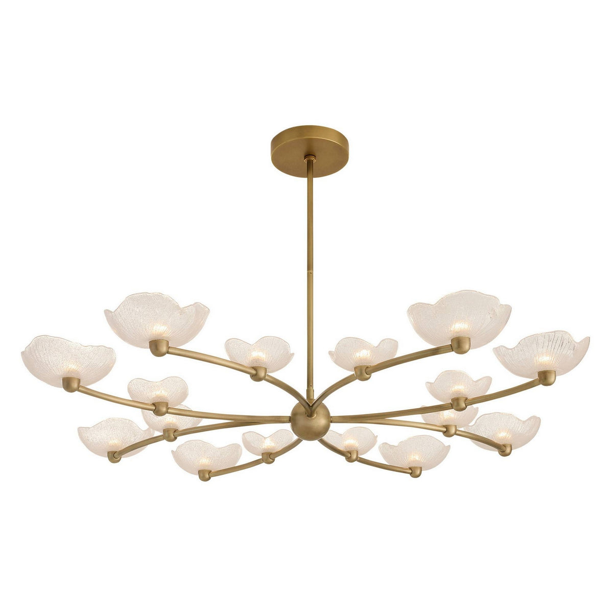 Arteriors - DLC51 - LED Chandelier - Fleurana - Frosted/Antique Brass