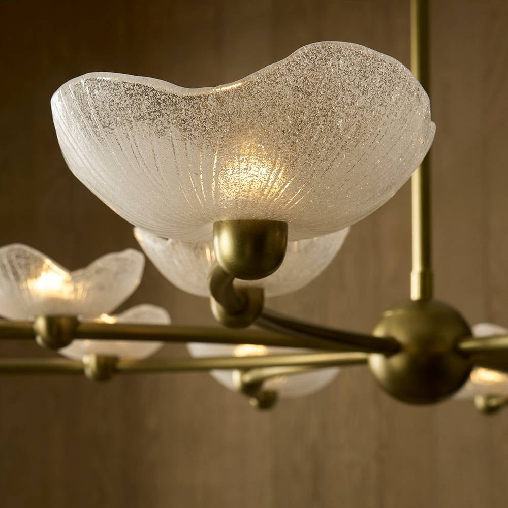 Arteriors - DLC51 - LED Chandelier - Fleurana - Frosted/Antique Brass