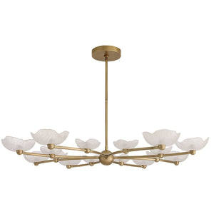 Arteriors - DLC51 - LED Chandelier - Fleurana - Frosted/Antique Brass