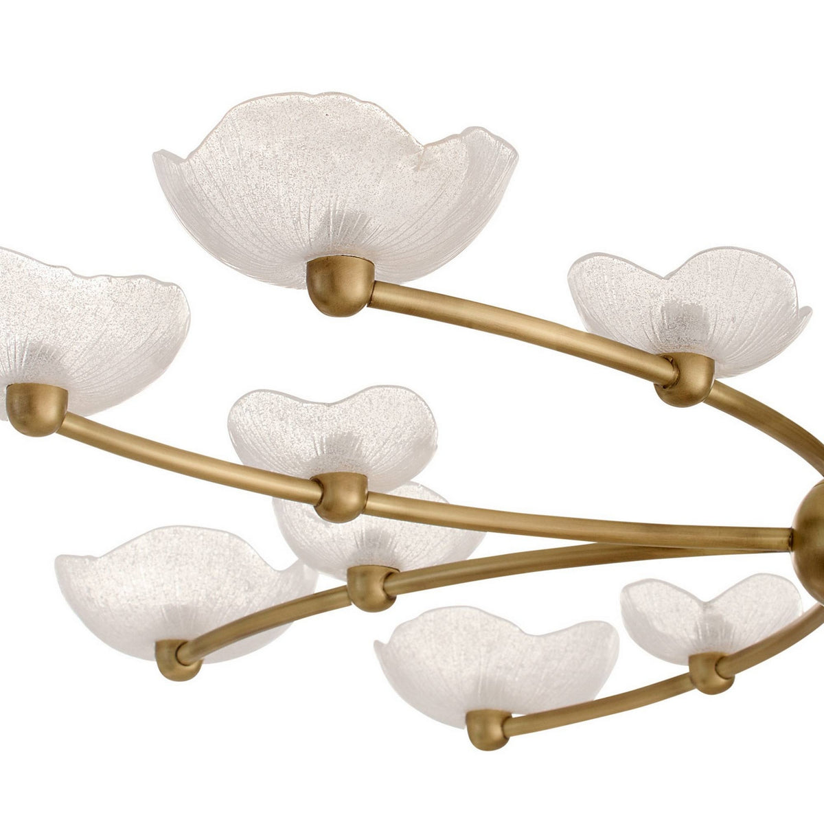 Arteriors - DLC51 - LED Chandelier - Fleurana - Frosted/Antique Brass