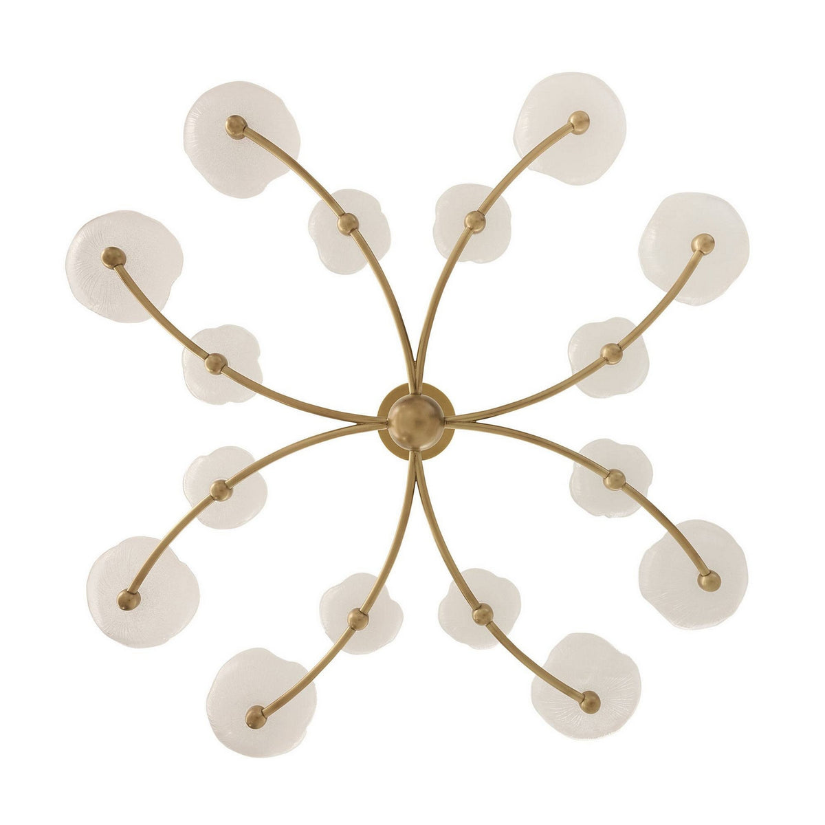 Arteriors - DLC51 - LED Chandelier - Fleurana - Frosted/Antique Brass