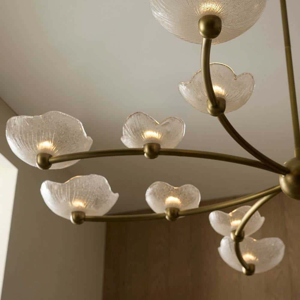 Arteriors - DLC51 - LED Chandelier - Fleurana - Frosted/Antique Brass