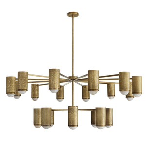 Arteriors - DLC55 - 20 Light Chandelier - Loryn - Antique Brass/White
