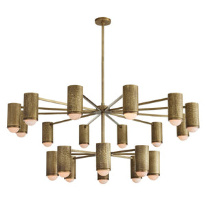 Arteriors - DLC55 - 20 Light Chandelier - Loryn - Antique Brass/White