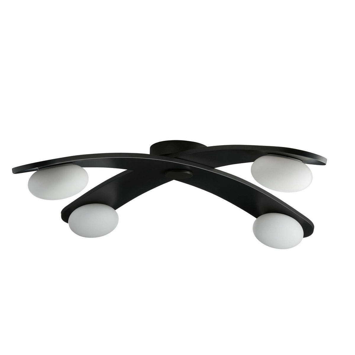 Arteriors - DFC26 - LED Flush Mount - Axia - Blackened Iron/Matte Opal