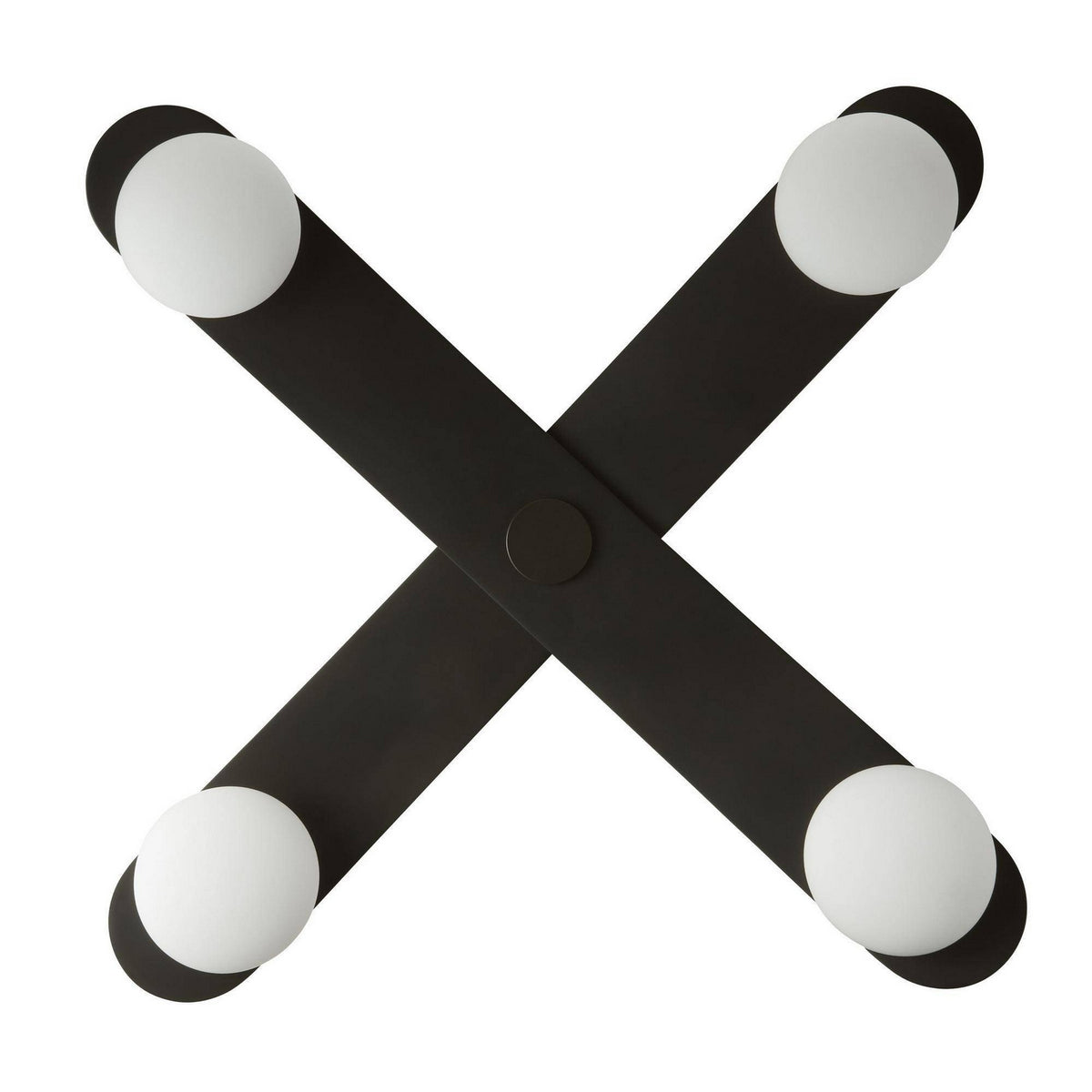 Arteriors - DFC26 - LED Flush Mount - Axia - Blackened Iron/Matte Opal