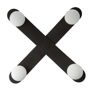 Arteriors - DFC26 - LED Flush Mount - Axia - Blackened Iron/Matte Opal