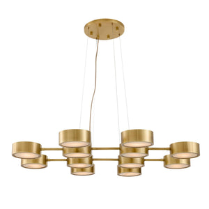 Arteriors - DLC50 - 12 Light Chandelier - Wright Grid - Antique Brass/White