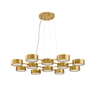 Arteriors - DLC50 - 12 Light Chandelier - Wright Grid - Antique Brass/White