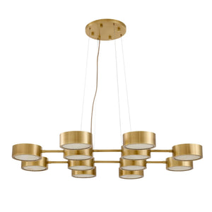 Arteriors - DLC50 - 12 Light Chandelier - Wright Grid - Antique Brass/White