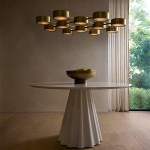 Arteriors - DLC50 - 12 Light Chandelier - Wright Grid - Antique Brass/White