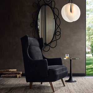 Arteriors - FRU16 - Chair - Budell - Noir Nubuck/Dark Walnut