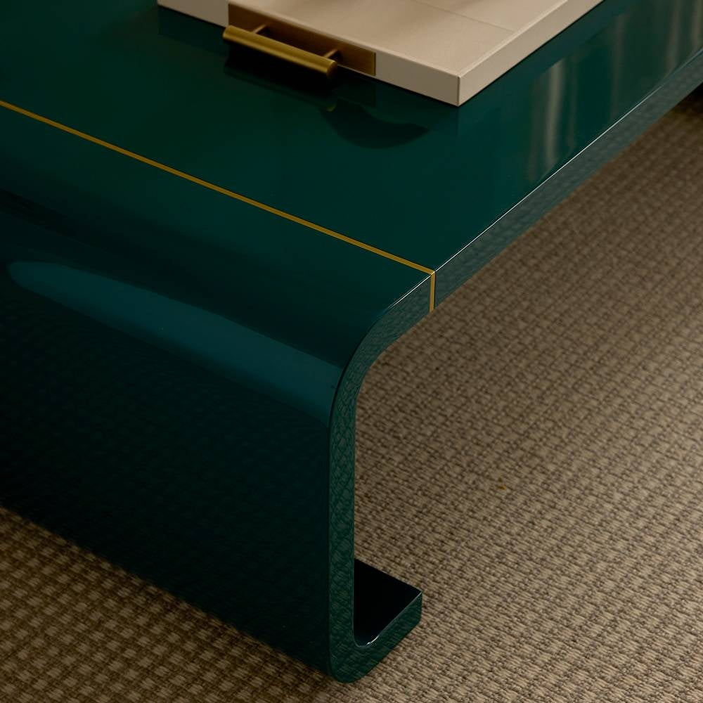 Arteriors - FCS24 - Coffee Table - Turnley - Peacock/Antique Brass