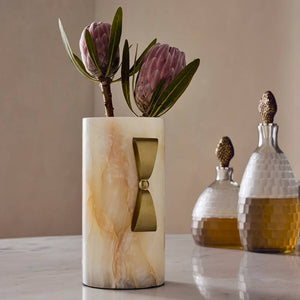 Arteriors - AVC19 - Vase - Monet - White/Antique Brass