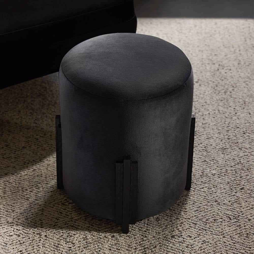 Arteriors - FOI15 - Accent Stool - Wexler - Pebble/Blackened Iron