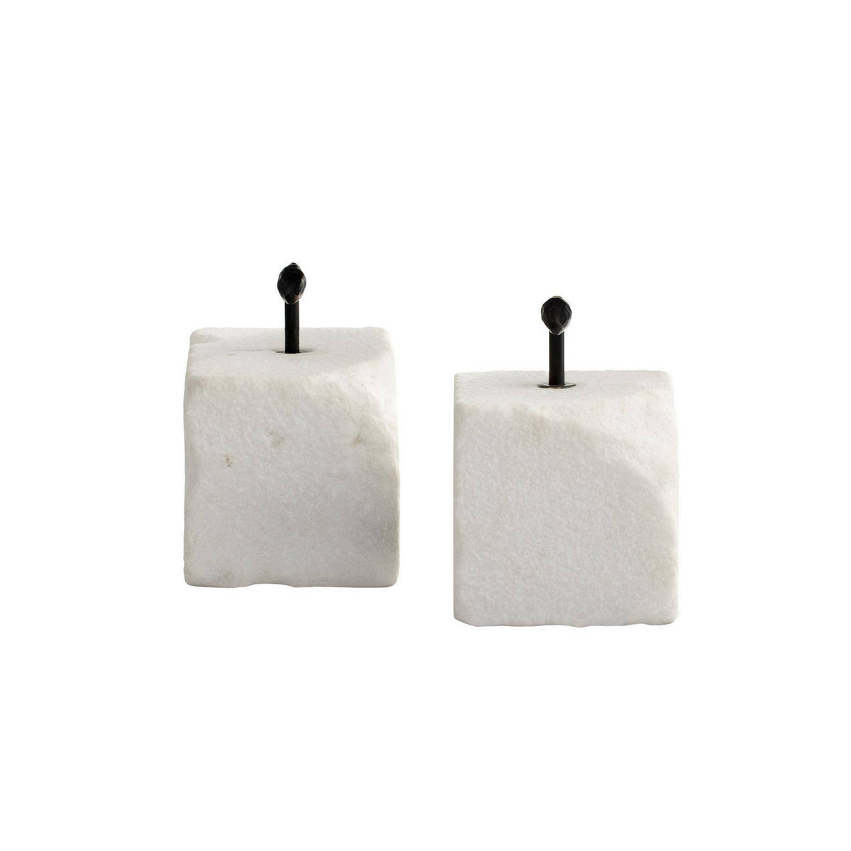 Arteriors - ATI12 - Bookends, Set of 2 - Pedra - White/Blackened Iron