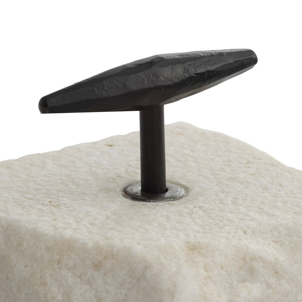 Arteriors - ATI12 - Bookends, Set of 2 - Pedra - White/Blackened Iron