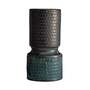 Arteriors - AVC20 - Vases, Set of 2 - Cliff - Gunmetal & Teal Reactive