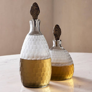 Arteriors - ARI28 - Decanters, Set of 2 - Ophis - Antique Brass/Frosted