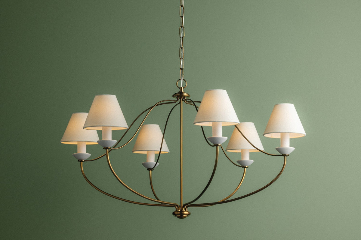 Mitzi - H1197806-PBR - Six Light Chandelier - Brinlea - Patina Brass