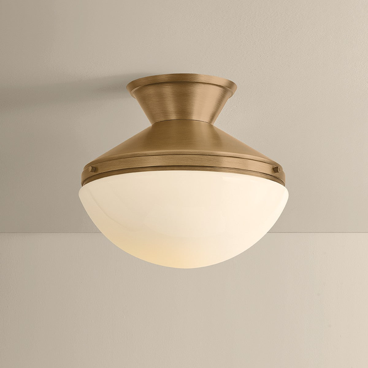Mitzi - H1110601-PBR - One Light Semi Flush Mount - Esther - Patina Brass