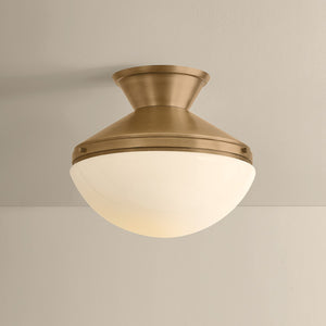 Mitzi - H1110601-PBR - One Light Semi Flush Mount - Esther - Patina Brass