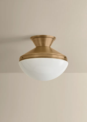 Mitzi - H1110601-PBR - One Light Semi Flush Mount - Esther - Patina Brass