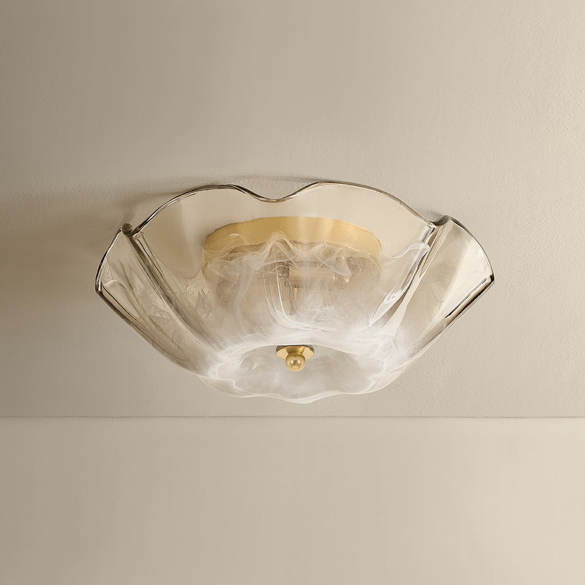 Mitzi - H1172503-AGB - Three Light Flush Mount - Leona - Aged Brass