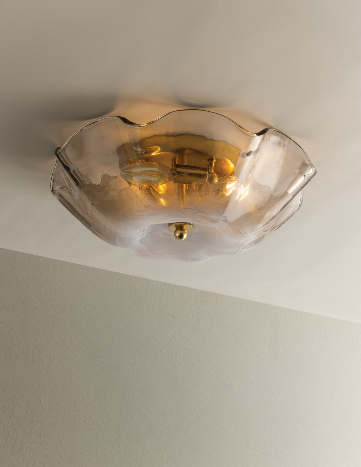 Mitzi - H1172503-AGB - Three Light Flush Mount - Leona - Aged Brass