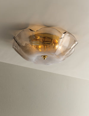 Mitzi - H1172503-AGB - Three Light Flush Mount - Leona - Aged Brass