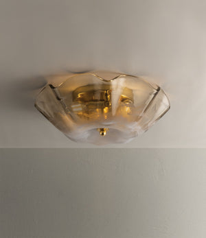 Mitzi - H1172503-AGB - Three Light Flush Mount - Leona - Aged Brass