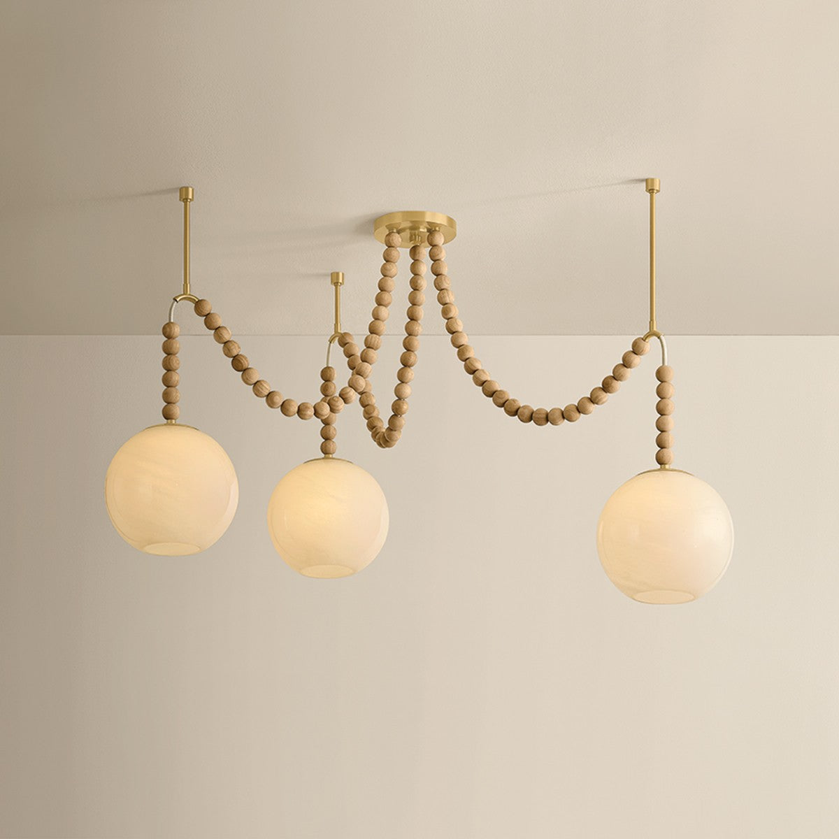 Mitzi - H1179803-AGB - Three Light Chandelier - Makena - Aged Brass