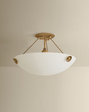 Mitzi - H1185601-PBR - One Light Semi Flush Mount - Vivienne - Patina Brass
