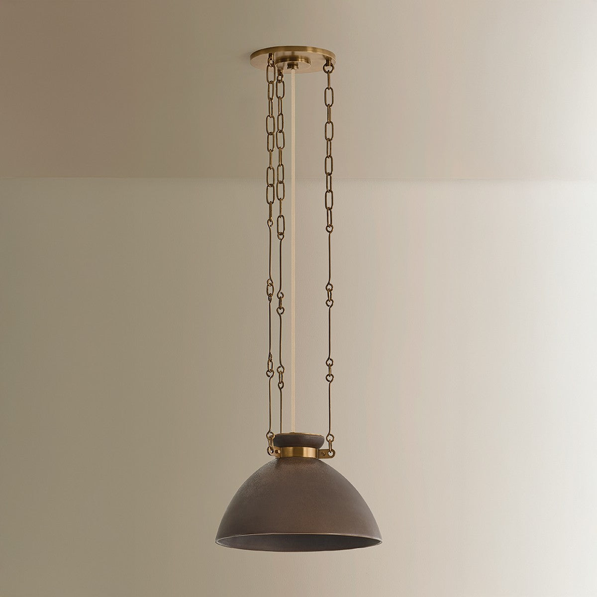 Troy Lighting - F7314-PBR/CMU - One Light Pendant - Allston - Patina Brass