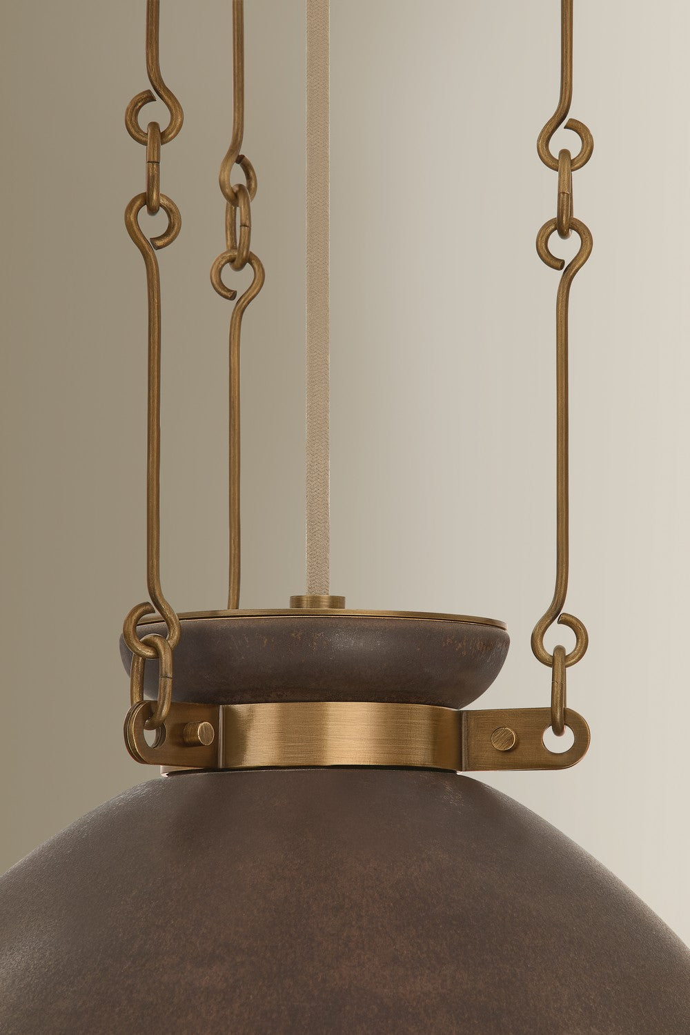 Troy Lighting - F7314-PBR/CMU - One Light Pendant - Allston - Patina Brass