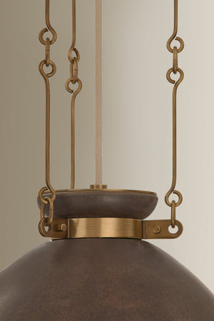 Troy Lighting - F7314-PBR/CMU - One Light Pendant - Allston - Patina Brass