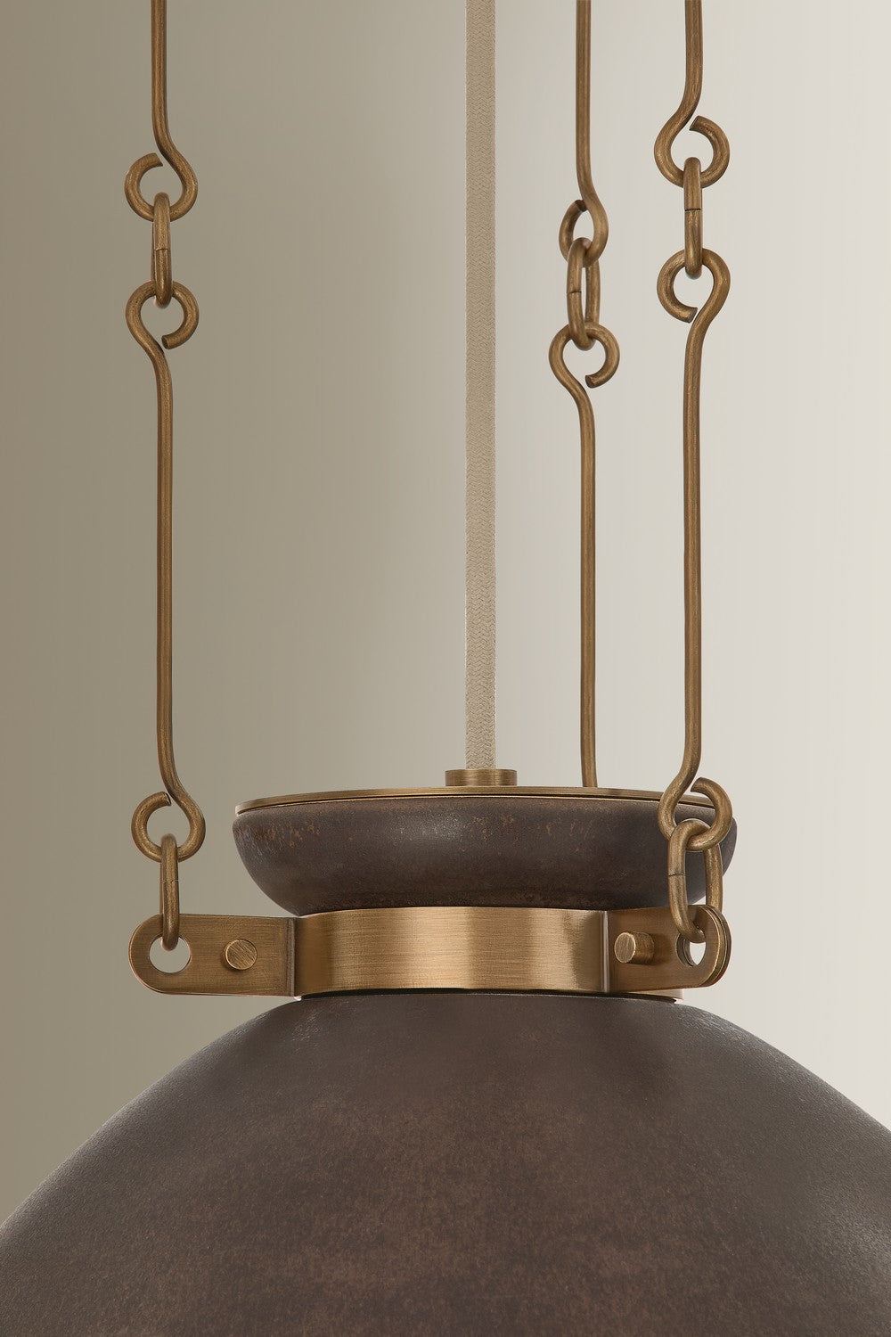 Troy Lighting - F7314-PBR/CMU - One Light Pendant - Allston - Patina Brass