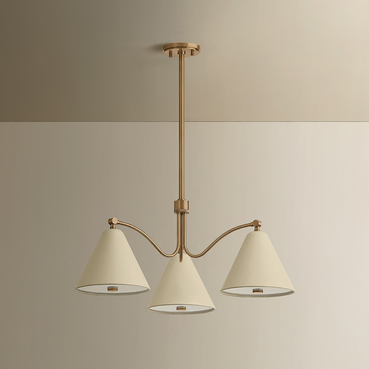 Troy Lighting - F3530-PBR/SSD - Three Light Chandelier - Clive - Patina Brass
