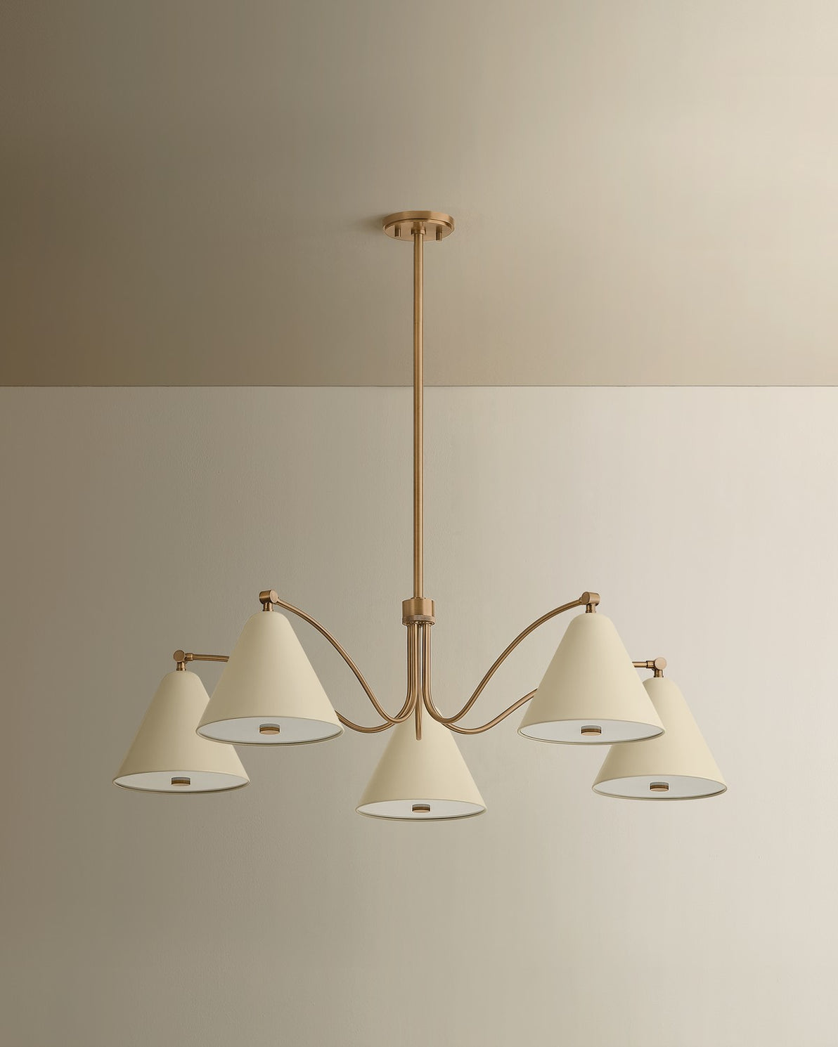 Troy Lighting - F3542-PBR/SSD - Five Light Chandelier - Clive - Patina Brass