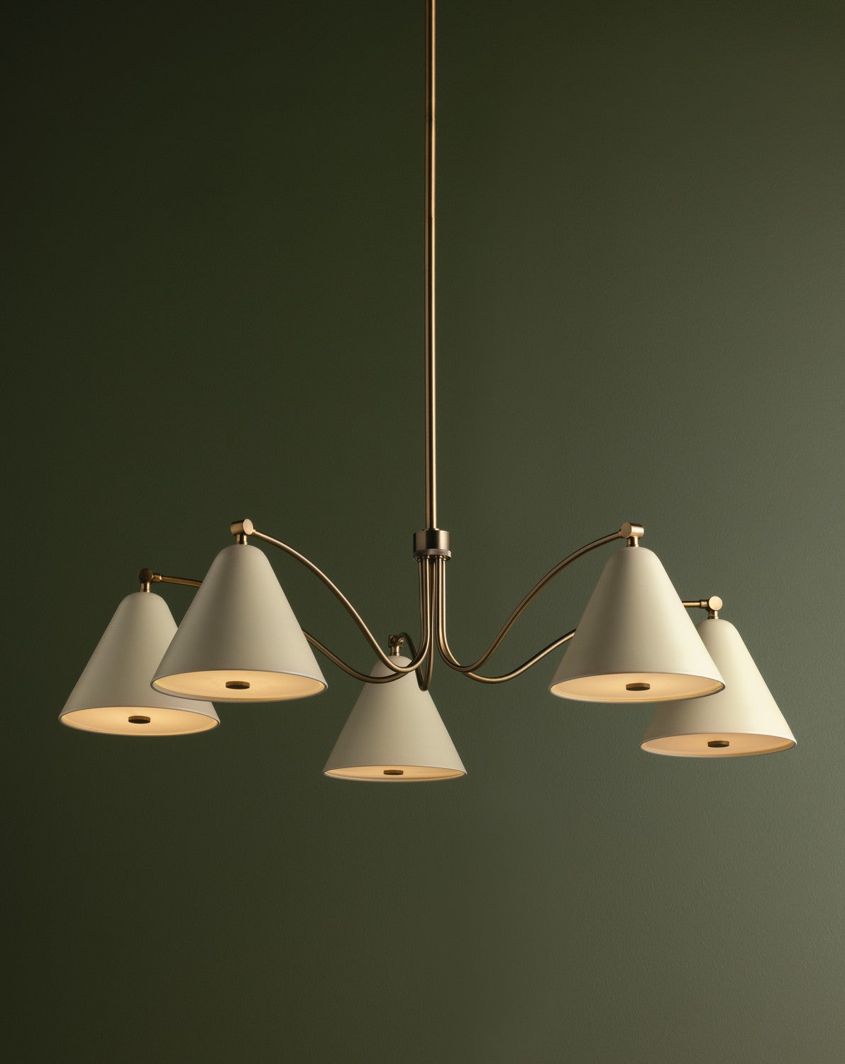 Troy Lighting - F3542-PBR/SSD - Five Light Chandelier - Clive - Patina Brass