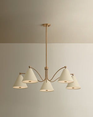 Troy Lighting - F3542-PBR/SSD - Five Light Chandelier - Clive - Patina Brass