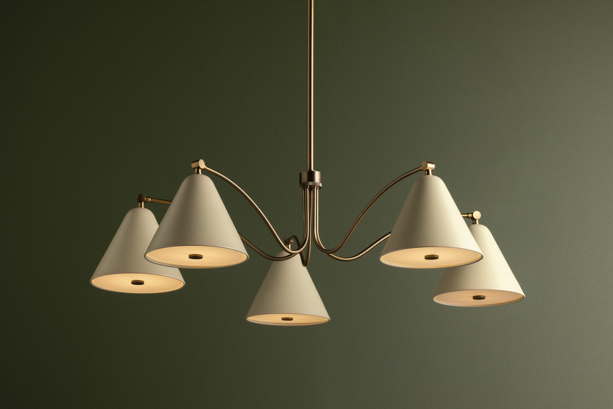Troy Lighting - F3542-PBR/SSD - Five Light Chandelier - Clive - Patina Brass