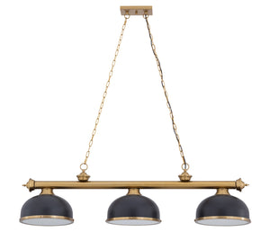 Z-Lite - 2306-3HBR-D12BRZ+HBR - Three Light Billiard - Cordon - Heritage Brass
