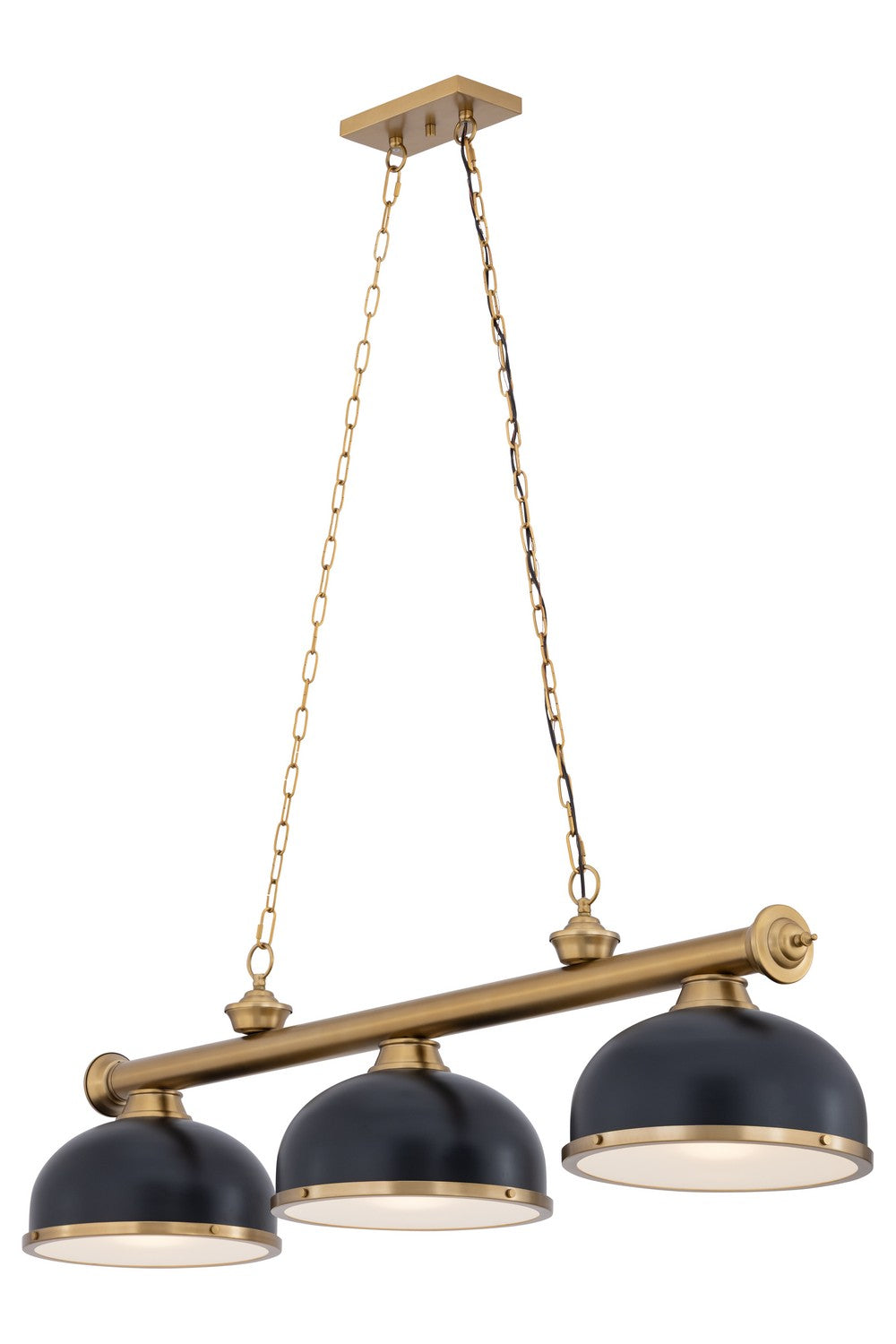 Z-Lite - 2306-3HBR-D12MB+HBR - Three Light Billiard - Cordon - Heritage Brass